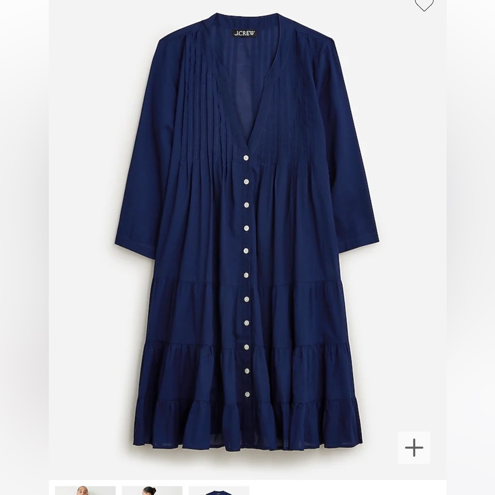 Bottom front tiered cover up dress in cotton voile